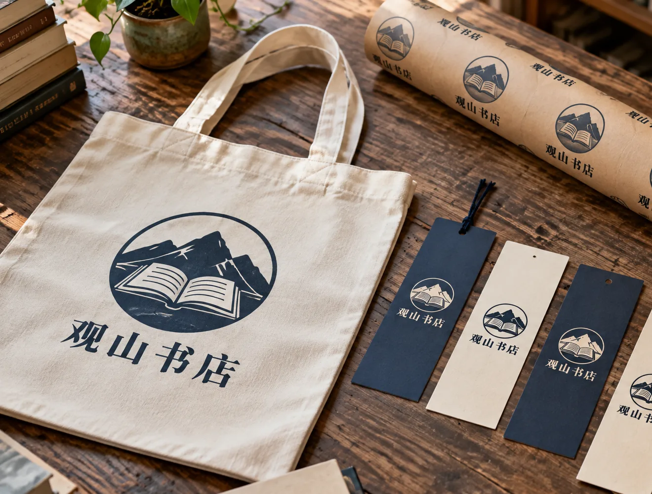 Guanshan Books canvas tote bag with the logo